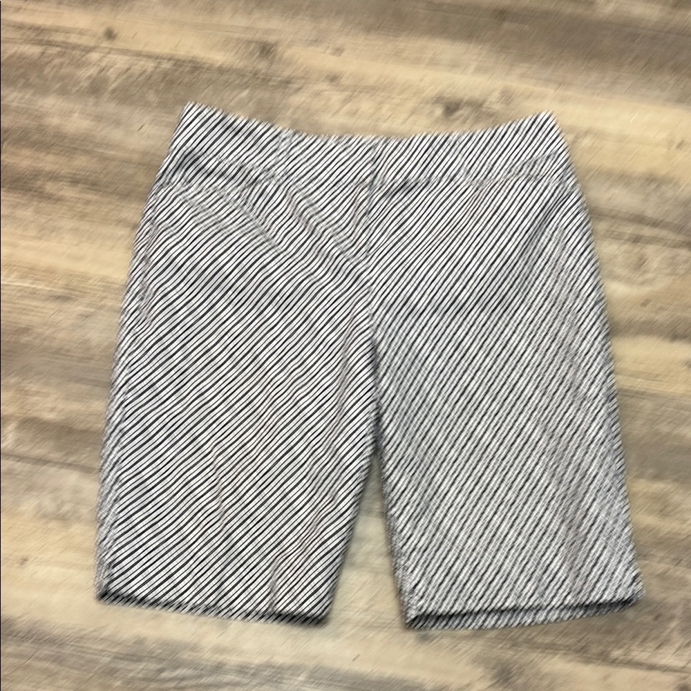 WHBM Striped Black and White Bermuda Shorts. excellent condition